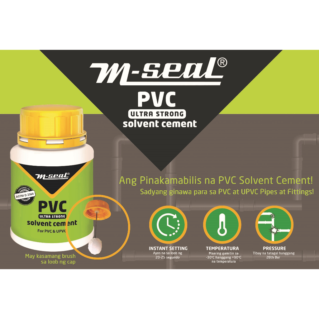 MSEAL PVC ULTRA STRONG SOLVENT CEMENT (CONFORM TO ASTM 2564) Shopee