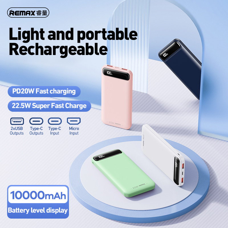 REMAX 10000mAh Powerbank With Digital Display Fast Charge Type-C PD20W ...