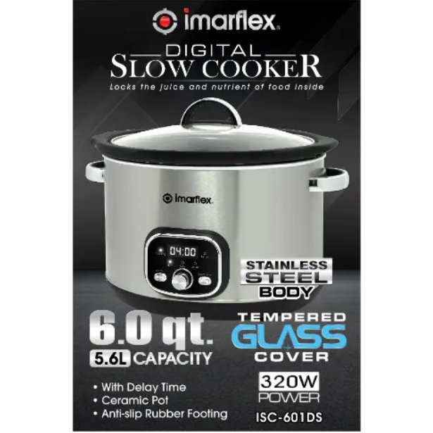 Imarflex ISC601DS Digital Slow Cooker 6.0Qt (Houseware Express