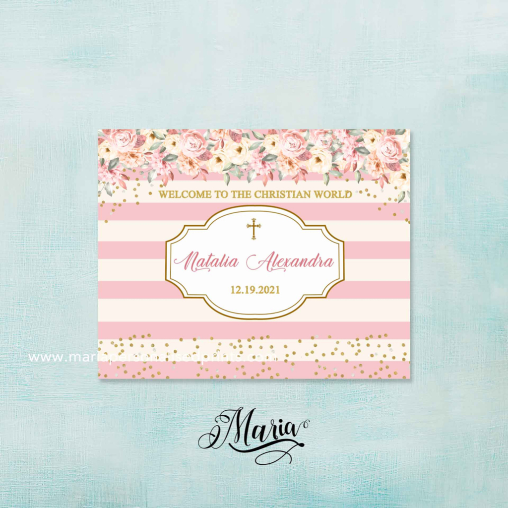 Floral Baptismal Birthday Banner Backdrop Shopee Philippines