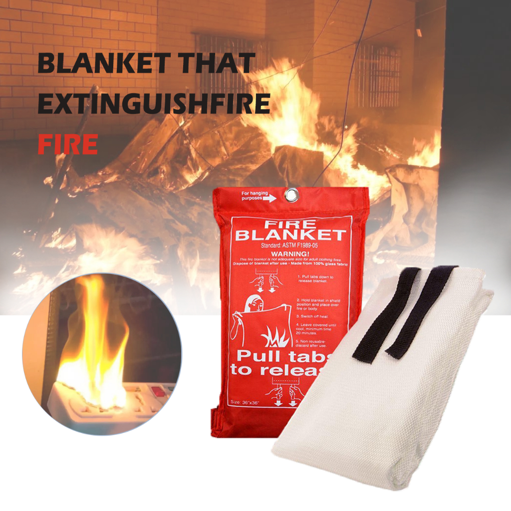 FIRE BLANKET Fire Escape Fire Extinguisher Tool Home Fire Blanket Survival Emergency Rescue