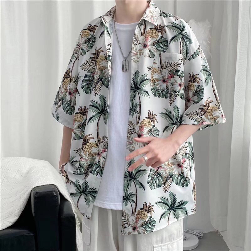 Korean floral polo sale