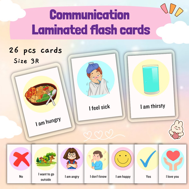 Communication speech therapy laminated flashcards | Shopee Philippines