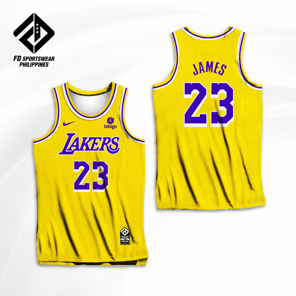 LEBRON JAMES #23 BIBIGO LOS ANGELES LAKERS FULL SUBLIMATED JERSEY ...