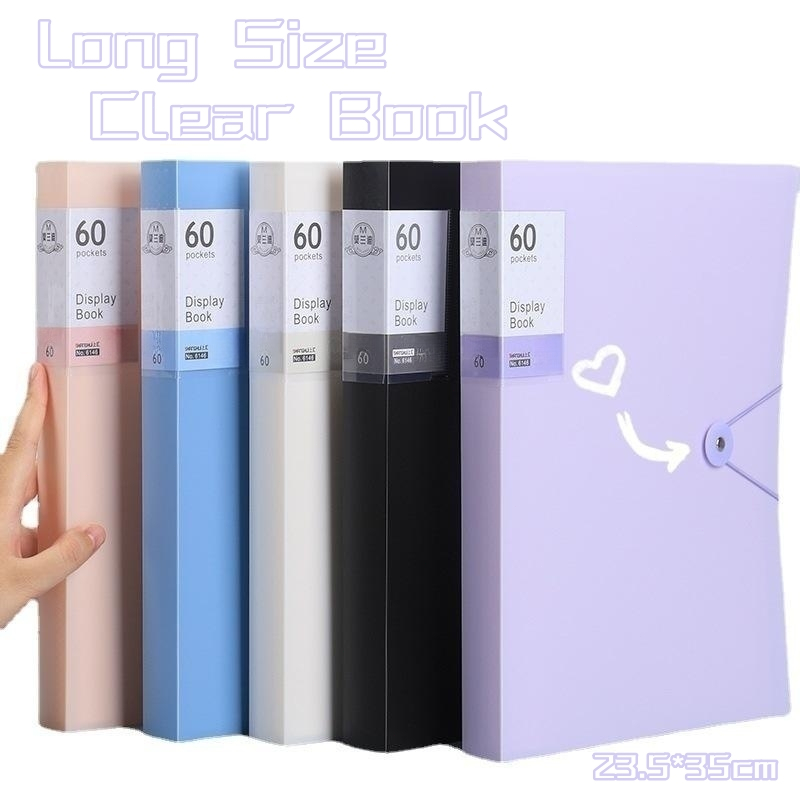 Clear Folder Long Clear Book Long Display Book 30/60/80/100 Pages ...