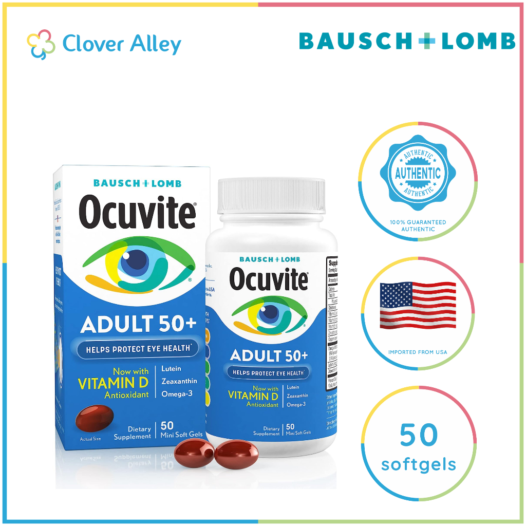 Bausch+Lomb Ocuvite 50+, Multivitamin Adult 50+, 50 softgels (08/2025 ...