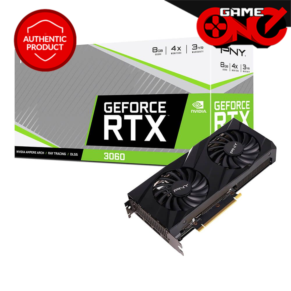 PNY GeForce RTX™ 3060 8GB VERTO GDDR6 Dual Fan Graphics Card | Shopee ...