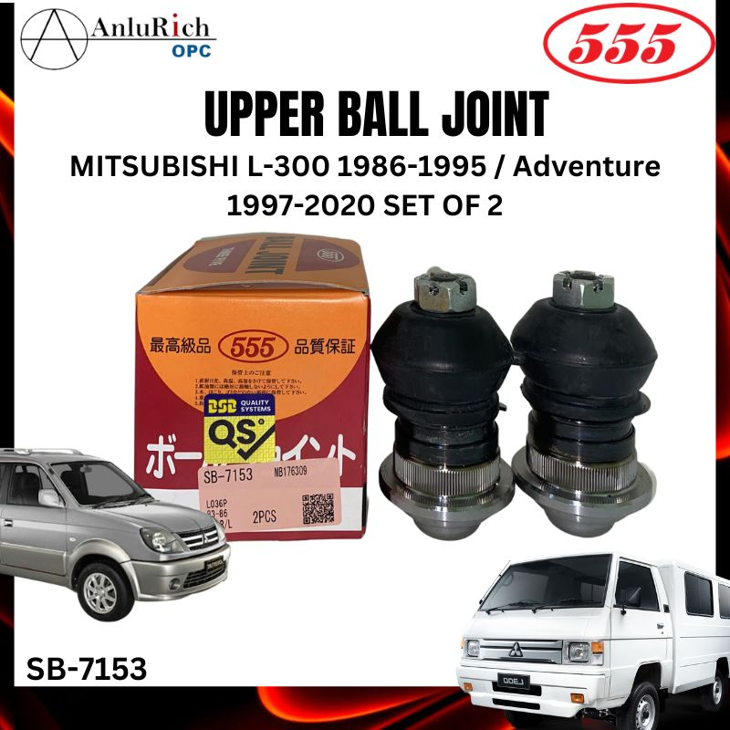 555 Upper Ball Joint Set of 2 for Mitsubishi L300 19861995/ Adventure