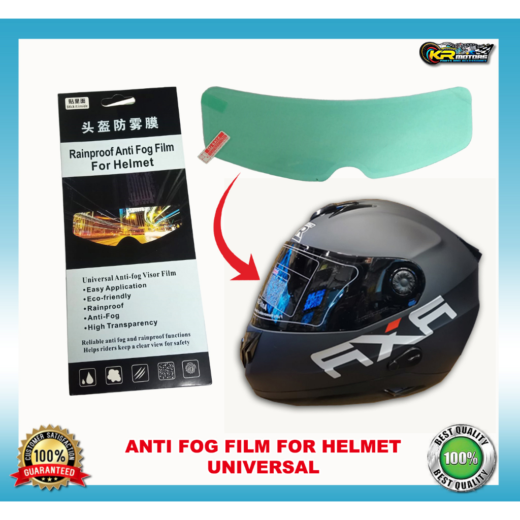 Universal AntiFog Patch Visor Film for Helmet, Rainproof High