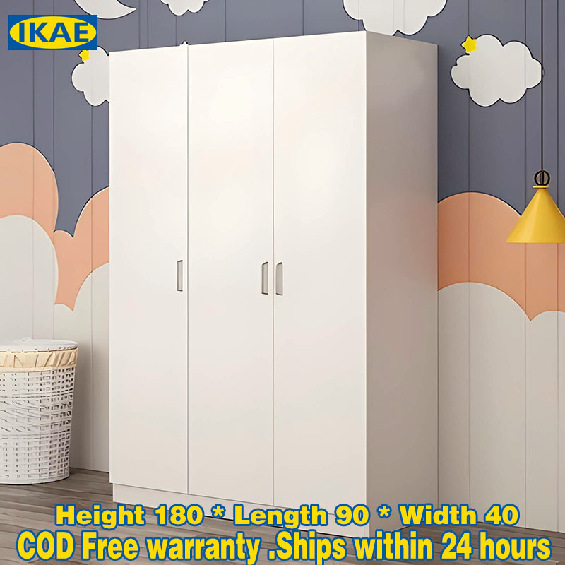 IKAE Wardrobe 3 Doors Large Clothes Storage White closet
