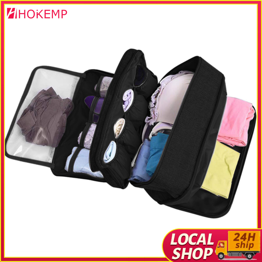 Portable Travel Storage Bag, Simple Organizer For Underwear, Multi Bag With  Compartments And Zipper