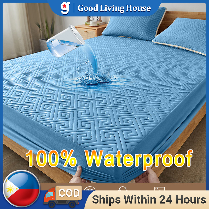 Cotton Waterproof Mattress Cover Single/Queen/King Quilted Fitted Bedsheet Foam Cover Deep