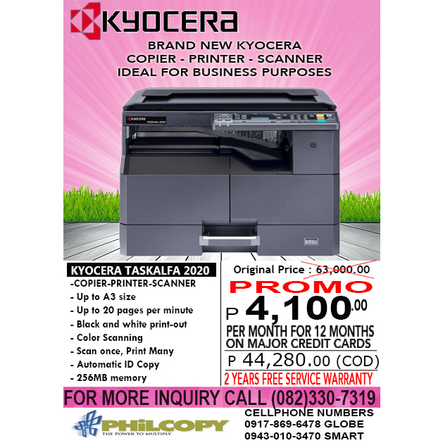 Kyocera Taskalfa 2020 Photocopier Printer Scanner A3 Shopee Philippines