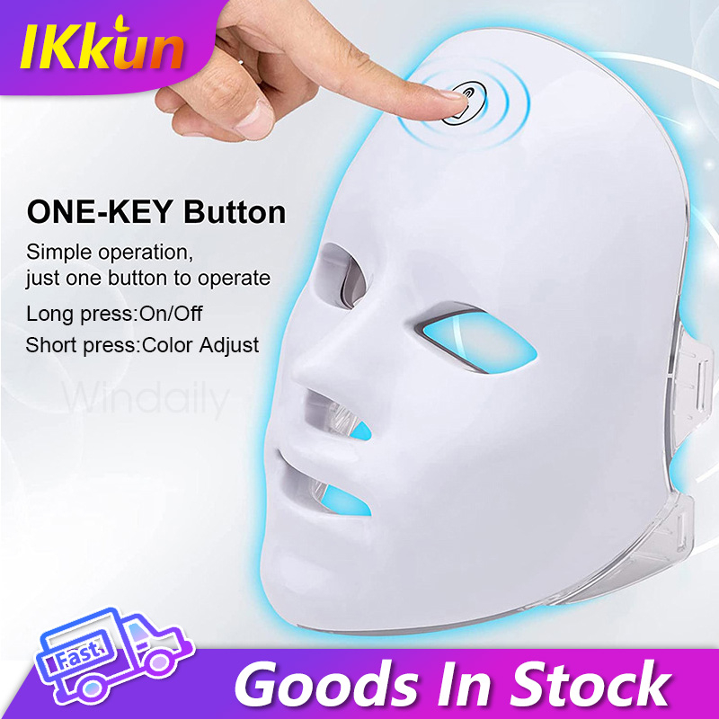Facial LED Mask 7 Colors LED Photon Therapy Beauty Mask Skin ...
