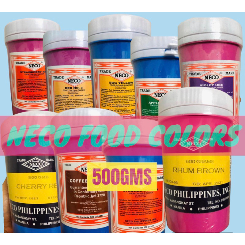 NECO FOOD COLORS 500gms (Powder) | Shopee Philippines