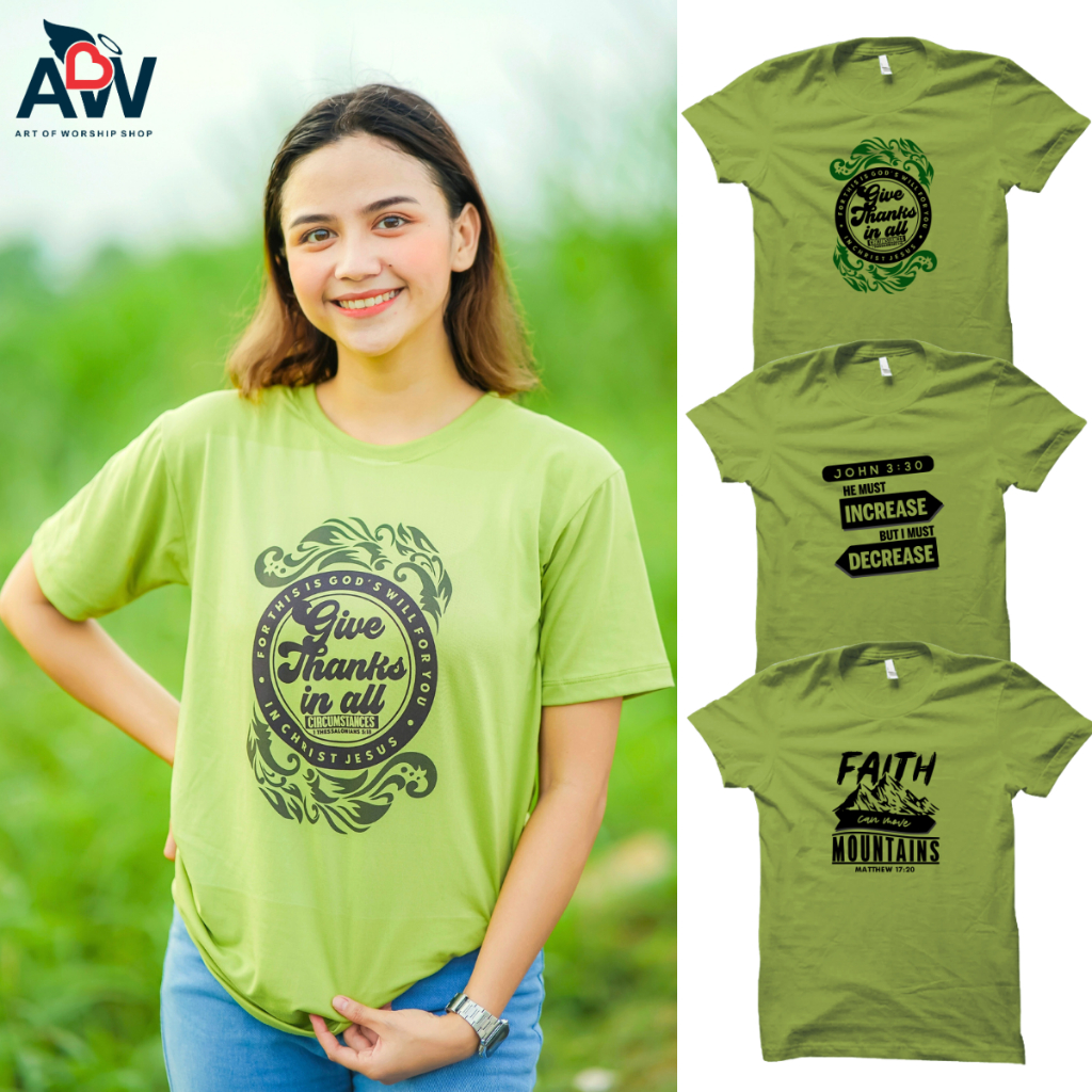 Christian Shirt AOW APPLE GREEN Cotton Spandex Freesize Unisex Tees Shopee Philippines