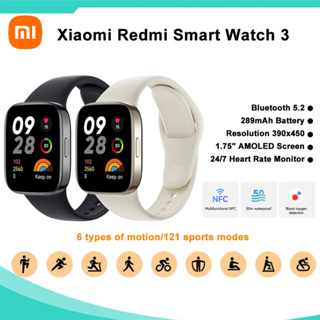 New Xiaomi Redmi Watch 3 GPS Smart Watches 1.75'' AMOLED Screen 60Hz Blood  Oxygen Heart Rate SOS Bluetooth Call Smartwatch