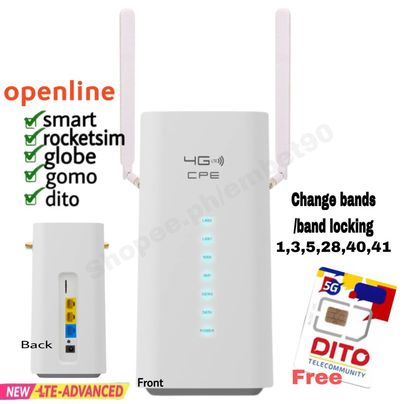 Pldt Home Prepaid Wifi Openline LTE Advanced Cat6 D2k Greenpacket with ...