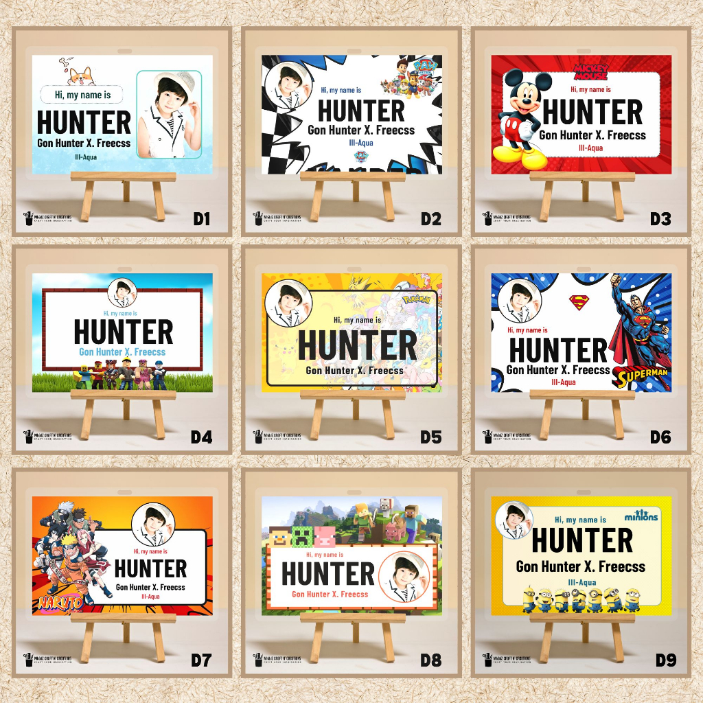 Customized Laminated │PVC│Name tags/Bag tags for kids | Shopee Philippines