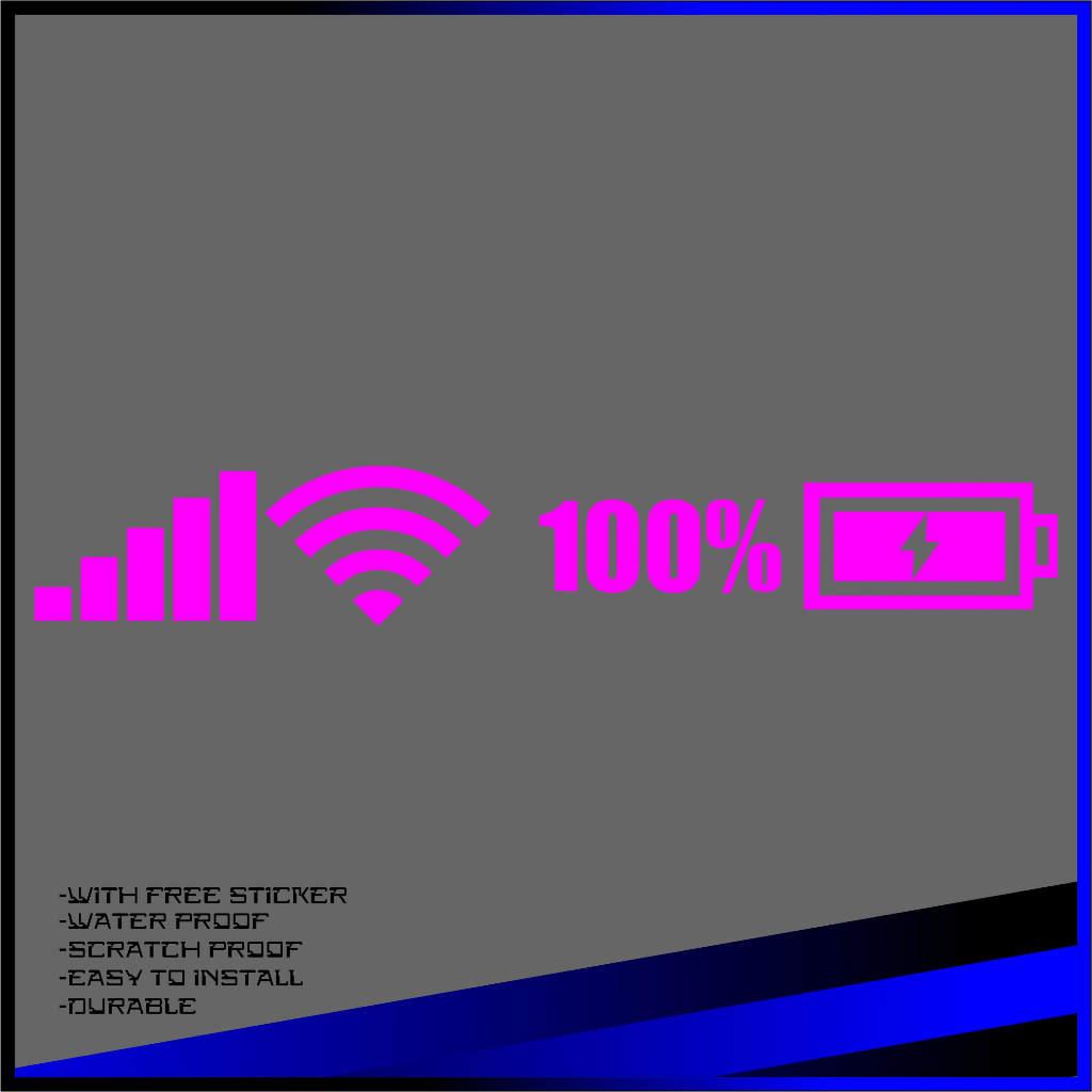 100% Wifi Battery Level Signal Car/Motorcycle Vinyl Sticker Good ...