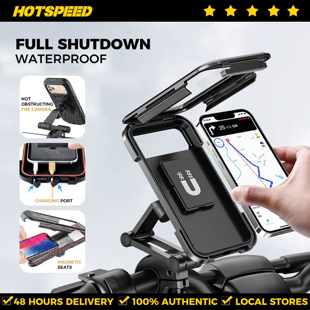 HOTSPEED Waterproof Motorcycle Bike Phone Holder Adjustable Motor Tpu Touch  Screen Cellphone