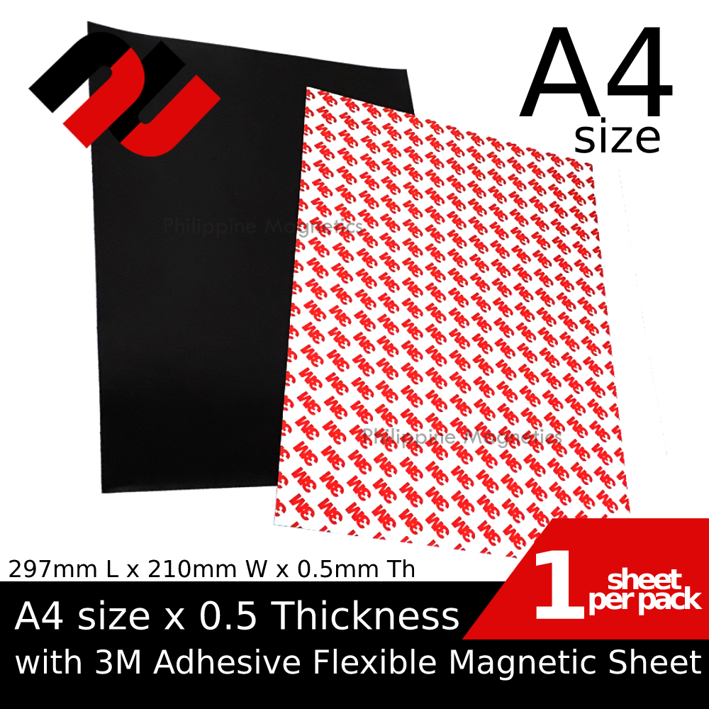 A4 size Flexible Rubber Sheet x 0.50mm Th with or Without 3M