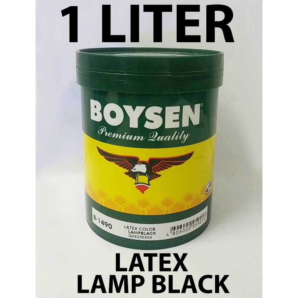 BOYSEN LATEX COLOR LAMP BLACK B1490 ( 1 LITER ) FOR WOOD AND CEMENT