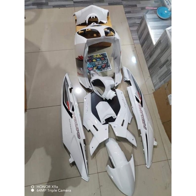 nouvo z white fairings outer set body kit Free Logo Yamaha Shopee