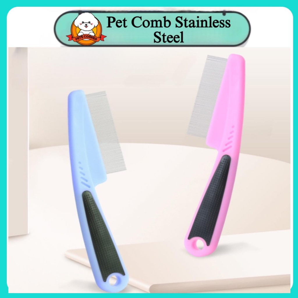 Dog Comb Stainless Steel Cat Flea Lice Grooming Combs Demitting Tool ...