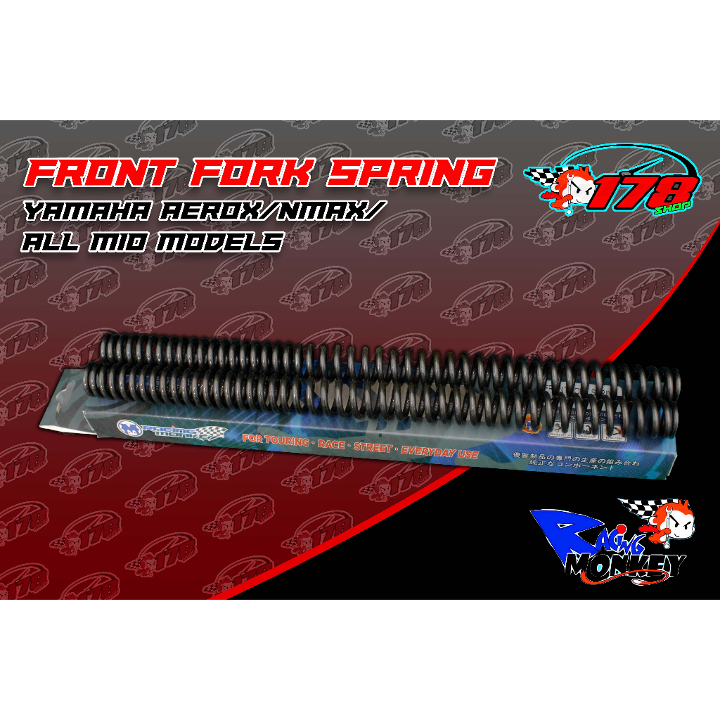 racing monkey front shock spring for mio aerox(1set) | Shopee Philippines