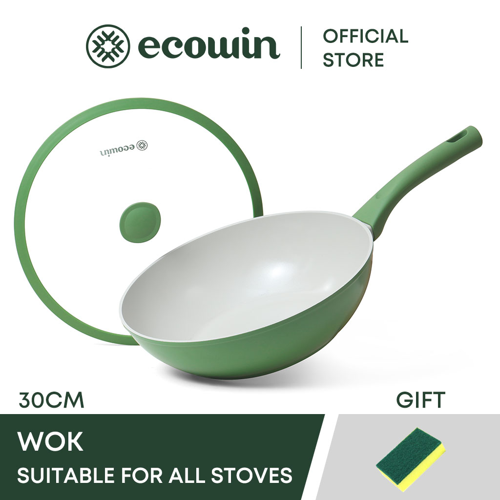 Ecowin Cookware Wok Forest series Mainfan Stone Coating Frying Pan Non