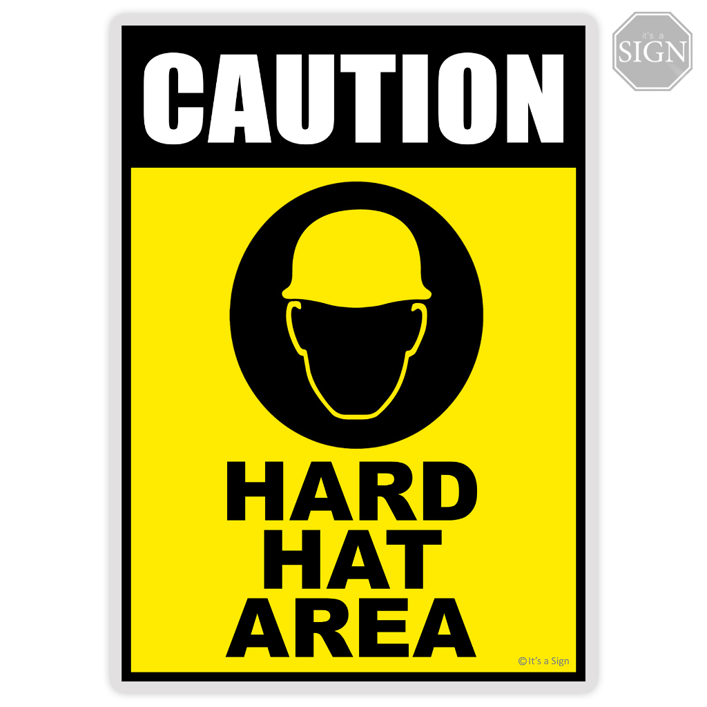 Hard Hat Area Construction Sign Laminated Signage A4 / A3 Size