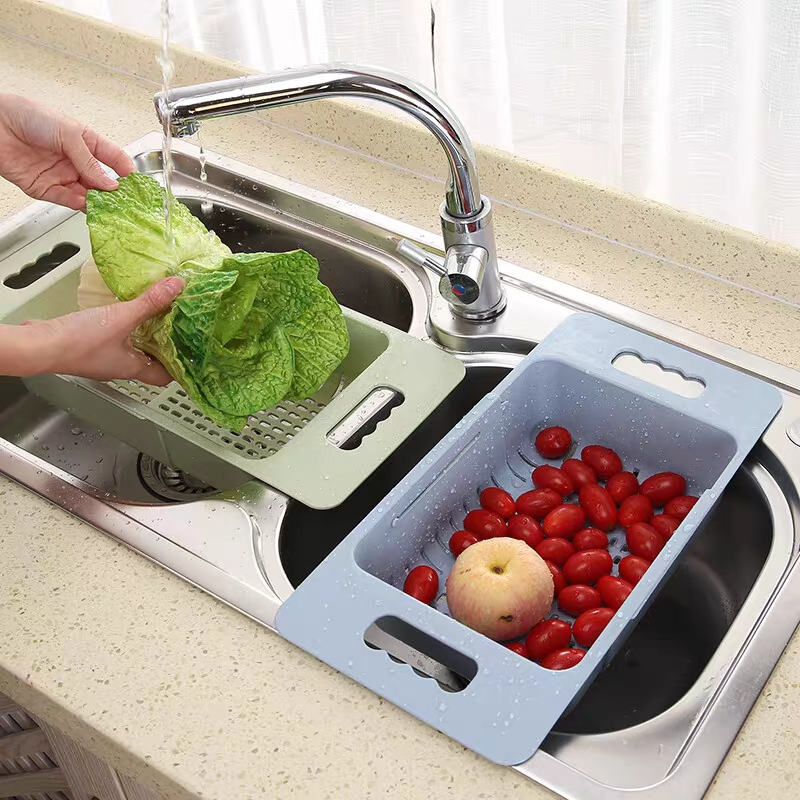 Kitchen Telescopic Drain Rack Adjustable Sink Dish Drainer Rack Kitchen ...