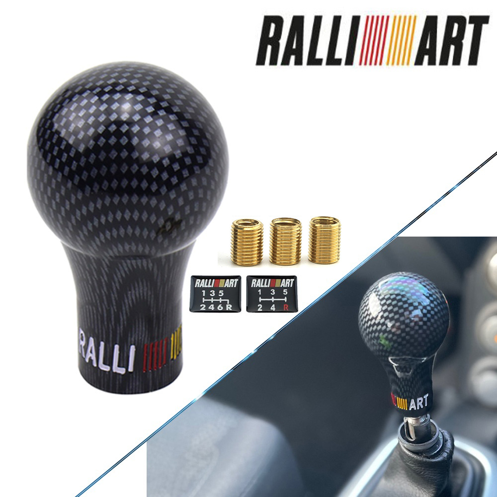 Ralliart Black Carbon Look Universal 5/6 Speed Auto Gear Shift Knob Car ...