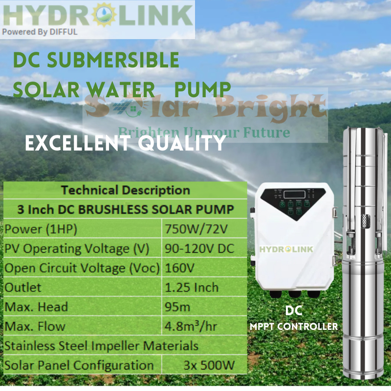 200W 24V 400W 48V 750W 72V DC SUBMERSIBLE Solar Water Pump Inclusions ...
