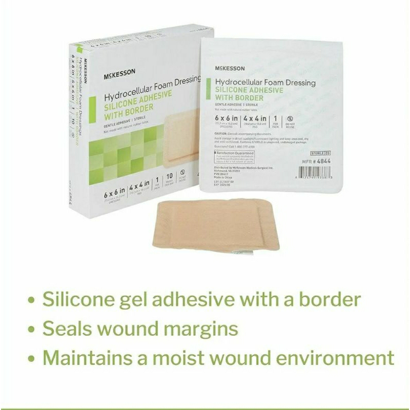 MCKESSON Hydrocellular Foam Dressing SILICONE ADHESIVE WITH BORDER (2