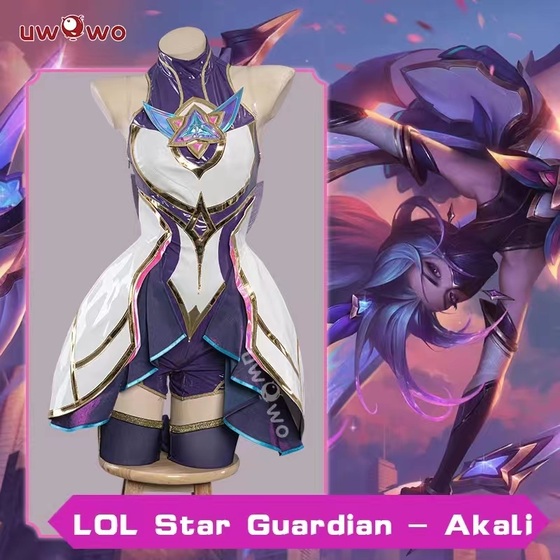 UWOWO Game LOL Star Guardian Akali Cosplay Costume K/DA Ahri Seraphine ...