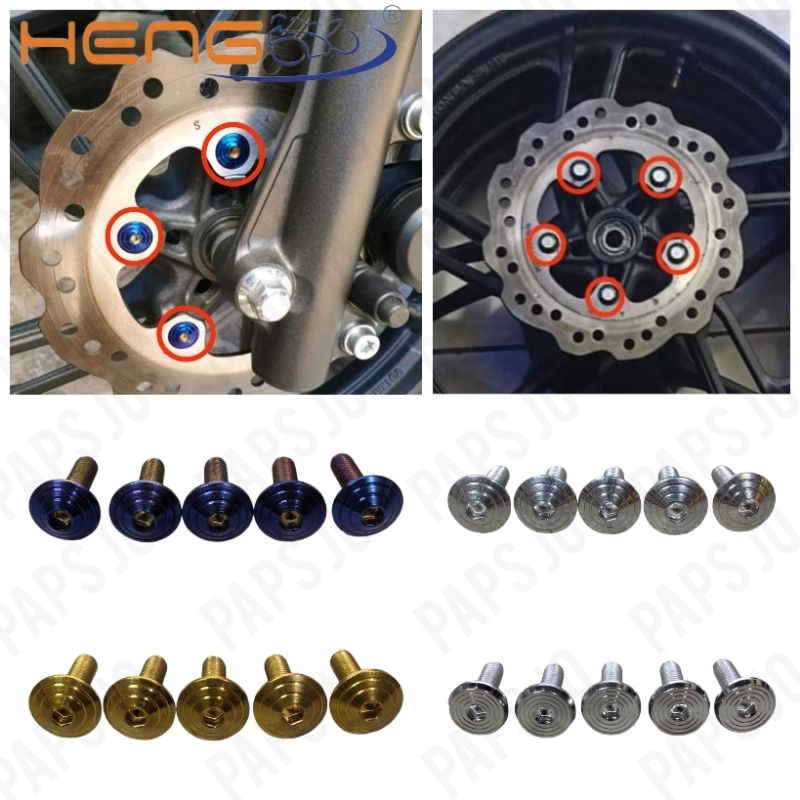 HENG DISC BOLT SET HONDA CLICK V3, CLICK V2 150 5HOLES | Shopee Philippines