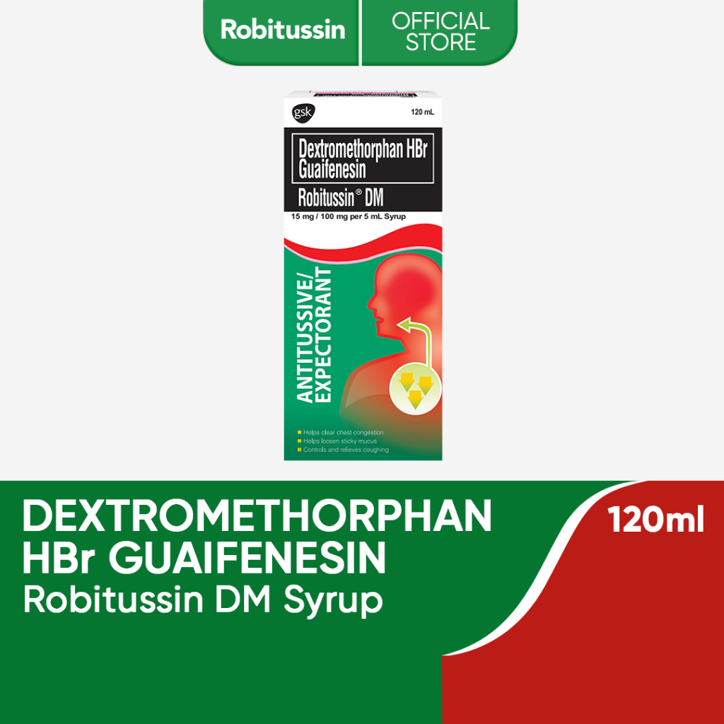 Robitussin DM Syrup Dextromethorphan HBr Guaifenesin 120ml | Shopee ...