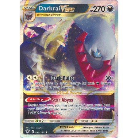darkrai vstar pokemon card value CGC 10 PRISTINE Japanese 2022 228/172 VSTAR Univ  PKMhobby Pani Kobayashi Crown Zenith Darkrai Vstar 099/189 HP330 Gold
