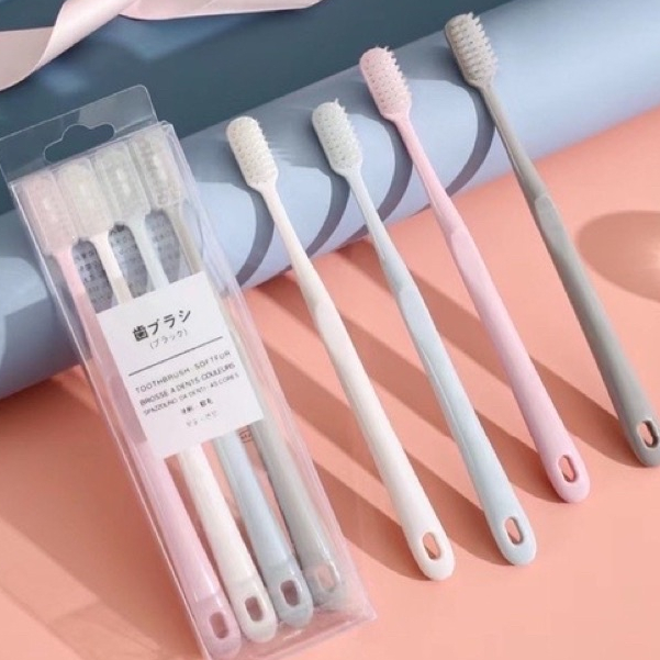 4pcs/SET Solid handle coloured tooth brush dental care toothbrush ...