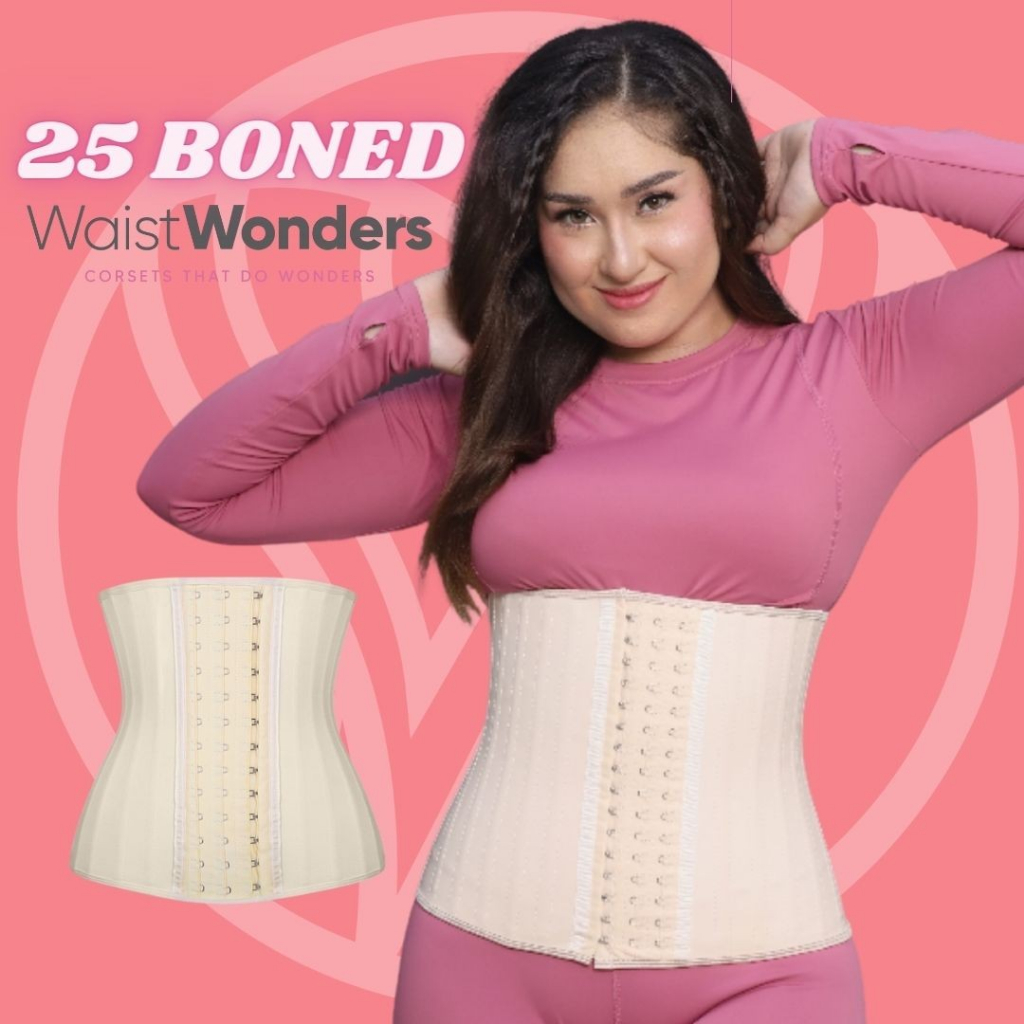 Waist Trainer 25 Boned 3 Row Latex Corset Regular Length Waist Trimmer