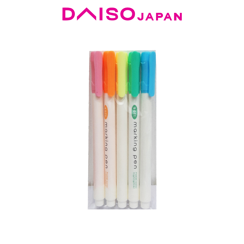 Daiso Pastel Colored Highlighter Pens (5 pieces) Shopee Philippines