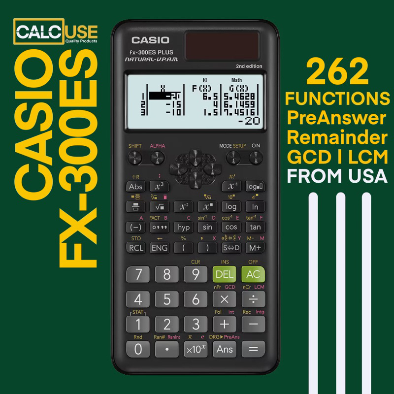 Casio fx300es Plus 2nd Edition (BLACK) 350es + solar Shopee Philippines