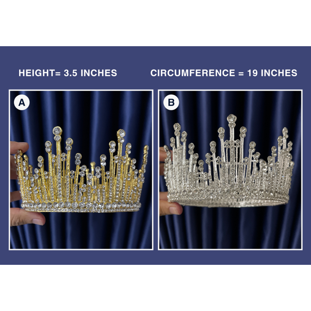 UNISEX ROUND PAGEANT CROWN GOLD AND SILVER - PRINCE CROWN | Shopee ...