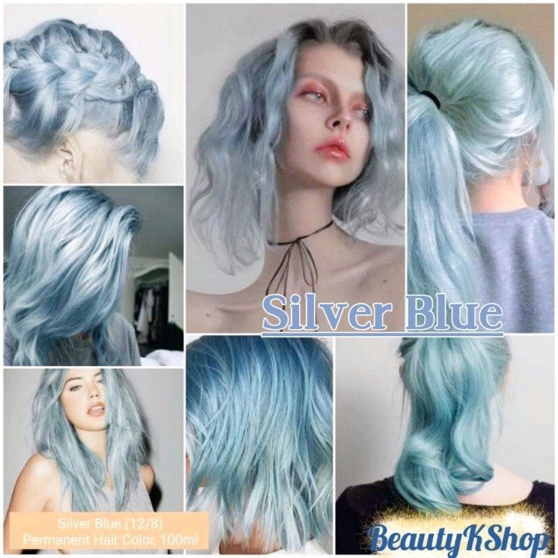 Silver Blue 12.8 Hair Color Dye Hair Care 100ml SET with Oxidizer 100ml ...