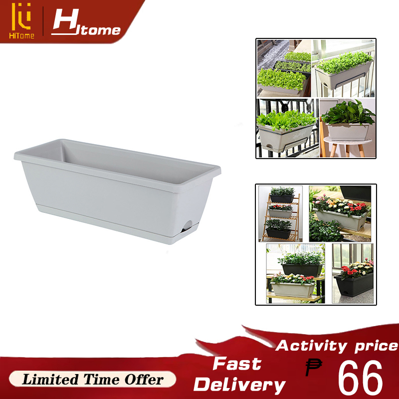 Planting vegetable pots long strip flower pots home balcony planting