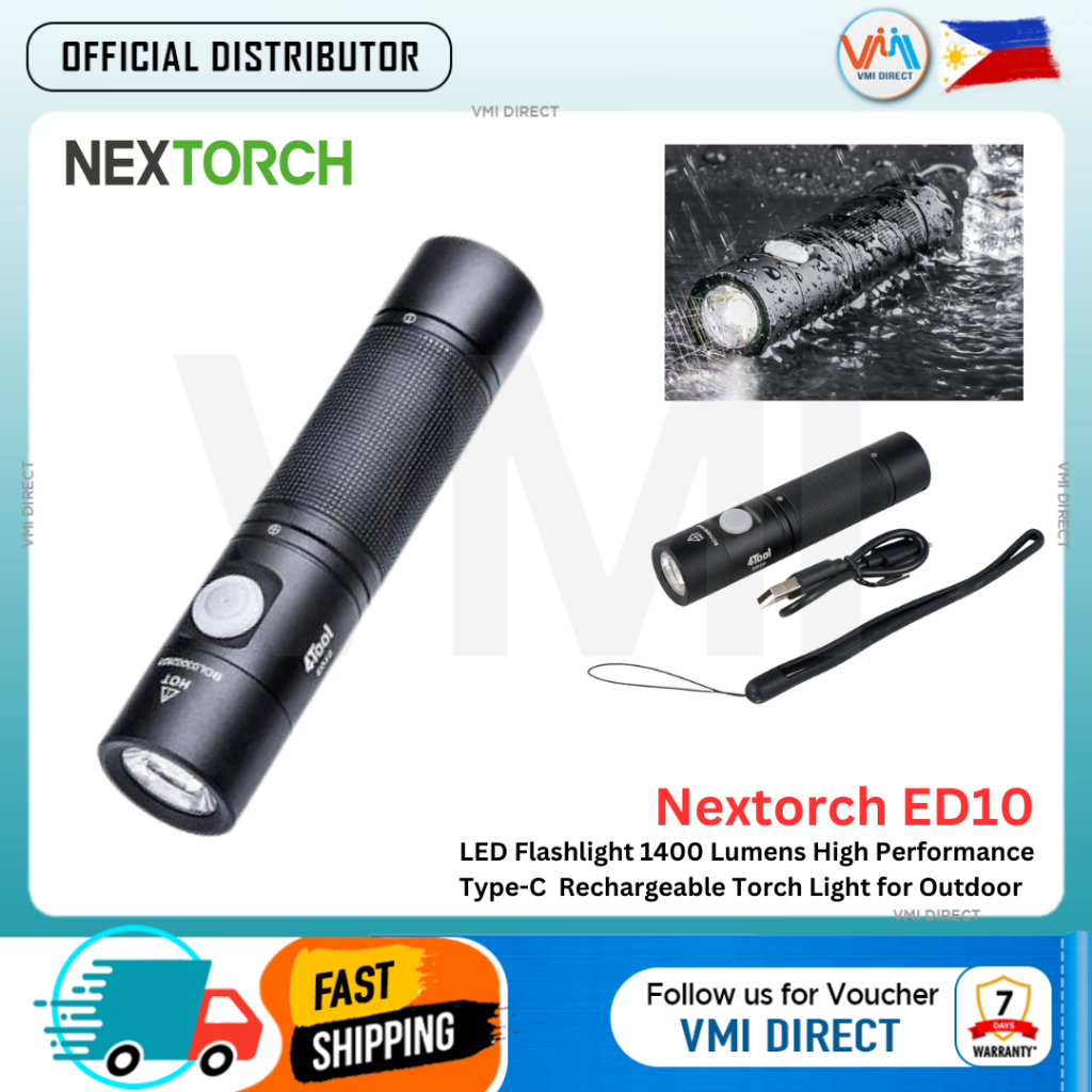 Nextorch ED10 EDC LED Flashlight, 1400 Lumens High Performance TypeC