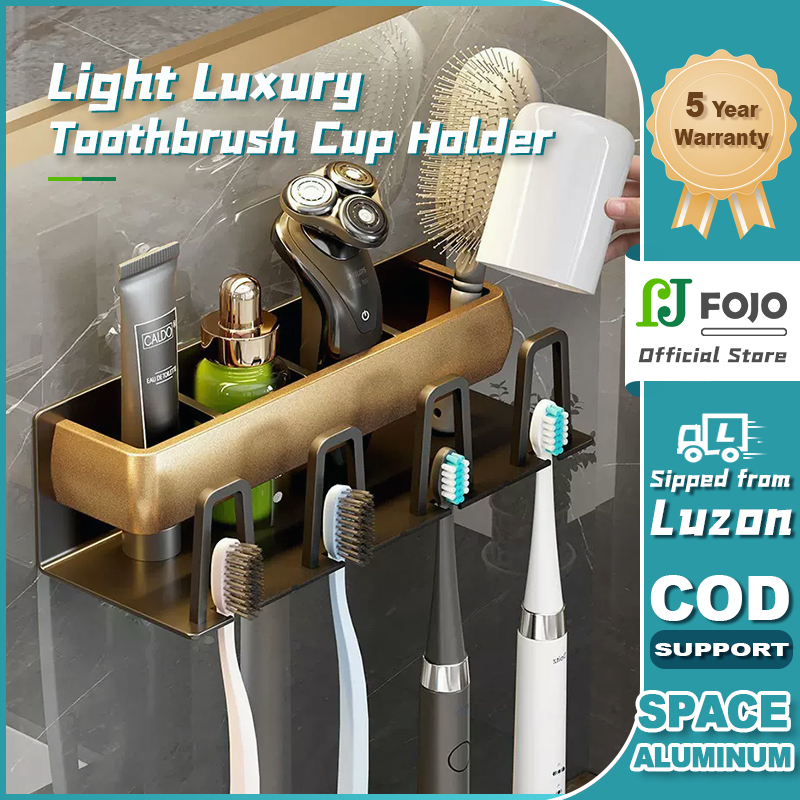 【FOJO】 304 Stainless Steel Toothbrush Holder Wall Bathroom Accessories