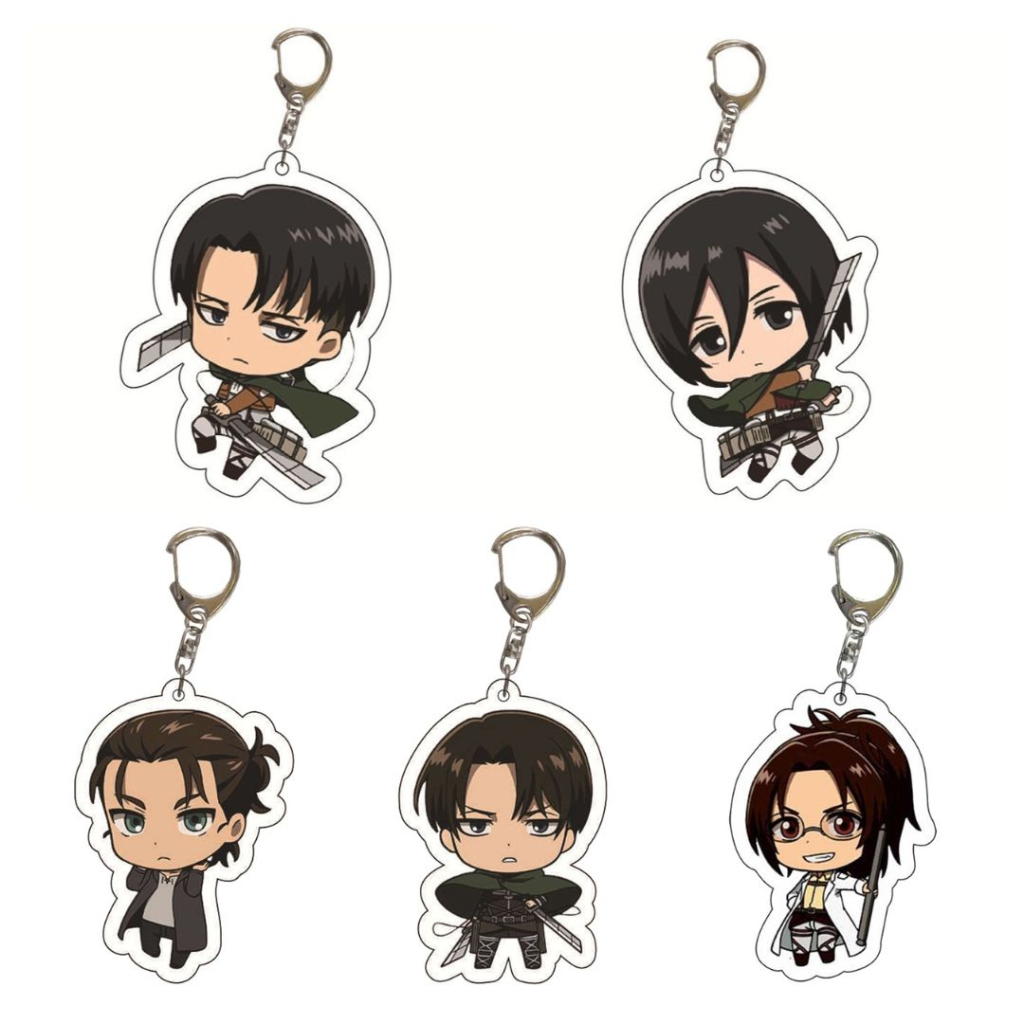 AOT Attack On Titan Keychains Key Ring Anime Collectibles Levi Eren ...